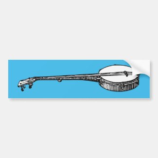 Banjo Car Bumper Sticker