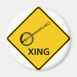 Banjo Crossing Highway Sign Refrigerator Magnet