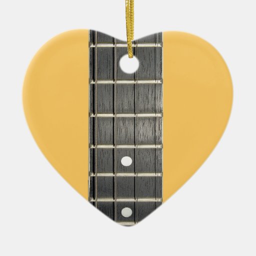 Banjo Fretboard Heart Christmas Tree Ornament