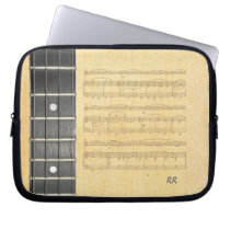 Banjo Fretboard Sheet Music Neoprene Sleeve 10" Laptop  Sleeves at Zazzle
