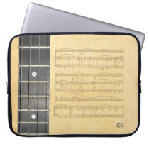 Banjo Fretboard Sheet Music Neoprene Sleeve 15" Laptop  Sleeves at Zazzle
