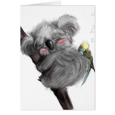 Banjo Koala and Benji Bird Greeting Card by Benjibird