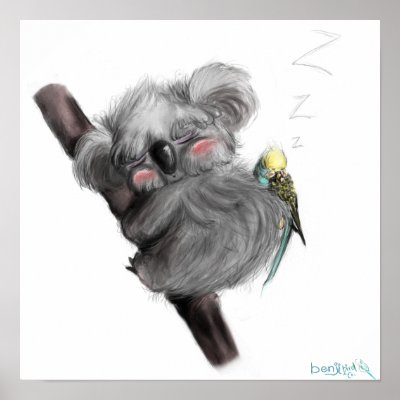 Banjo Koala and Benji Bird Print by Benjibird