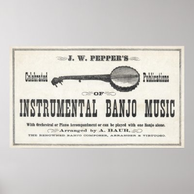 Banjo Music Poster by retrobanjo