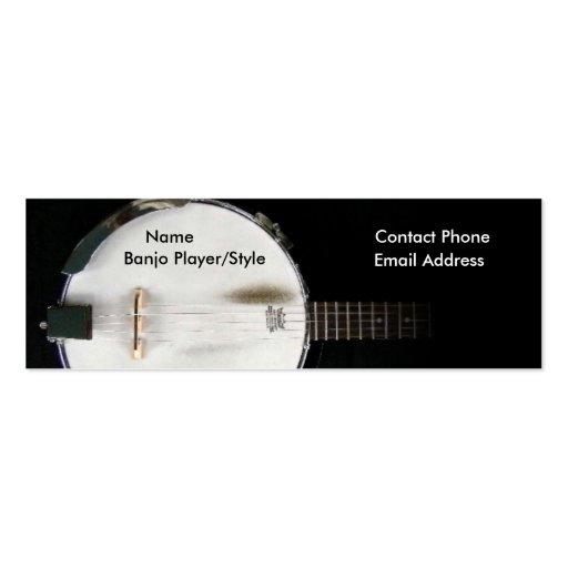 Banjo Player Contact Profile Card Business Card Template