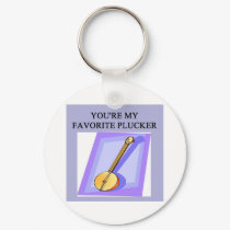banjo player design keychains