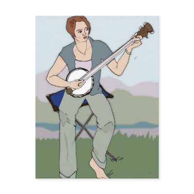 Banjo Player Postcard by Eliotstheorem