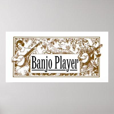 Banjo Player Poster by retrobanjo
