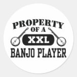 Banjo Player Round Stickers