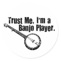 Banjo Player Sticker