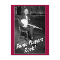 Banjo Players Rock Postcard postcards