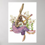 Banjo Playing Bunny Poster posters