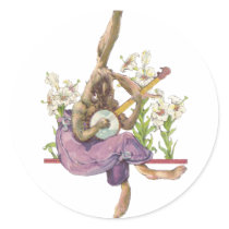 Banjo Playing Bunny Sticker stickers