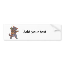 Banjo Playing Cat Bumper Stickers