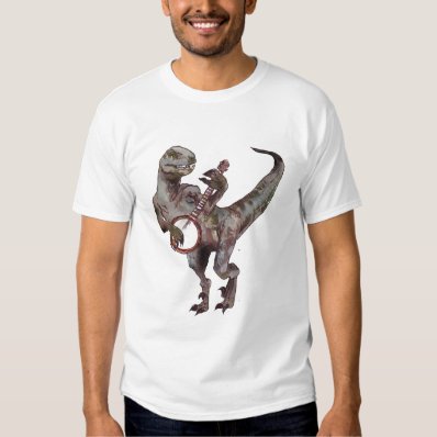 Banjo Playing Velociraptor T-shirt