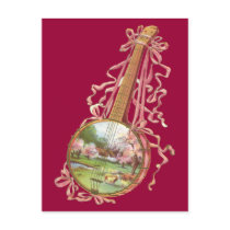 Banjo Ribbons Postcard postcards