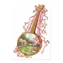 Banjo Ribbons Poster posters