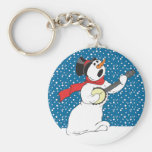 Banjo Snowman Key Chain