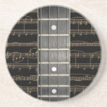 Banjo Strings Fretboard Drinks Glass Coaster