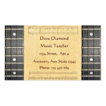 Banjo Strings Fretboard Sheet Music Business Cards