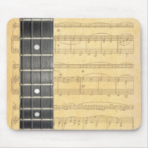 Banjo Strings Fretboard Sheet Music Mousepad