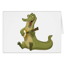 Banjo-Strummin' Gator Card (Blank Inside)