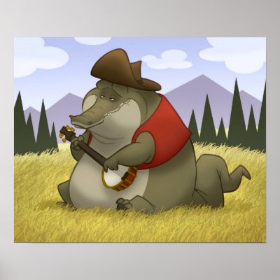 Banjo-Strummin’ Gator Poster by stlewis75