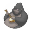 Banjo-Strummin' Gorilla Stickers