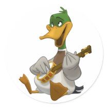 Banjo-Strummin' Mallard Stickers