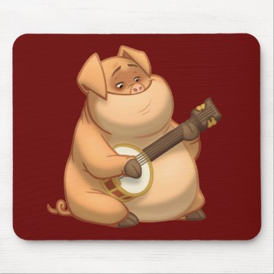 Banjo-Strummin' Pig Mousepad by stlewis75