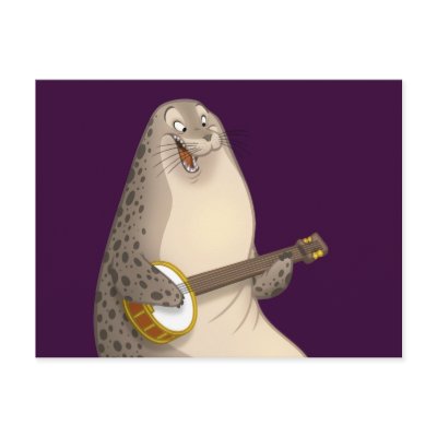 Banjo Strummin' Seal Postcard by stlewis75
