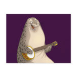 Banjo Strummin' Seal Postcard