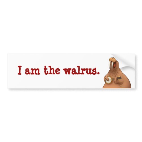 Banjo-Strummin' Walrus Bumper Sticker bumpersticker