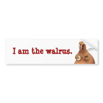 Banjo-Strummin' Walrus Bumper Sticker bumper stickers by stlewis75 Banjo-Strummin' Walrus Bumper Sticker bumper stickers