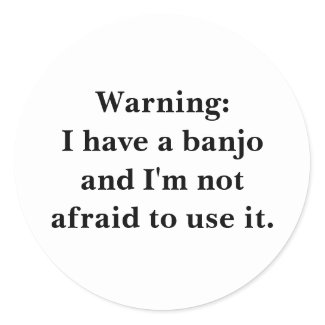 Banjo Warning Label sticker