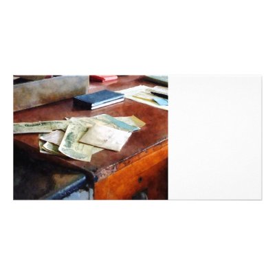 Bank Checks Dated 1923 Photo Card Template by SusanSavad