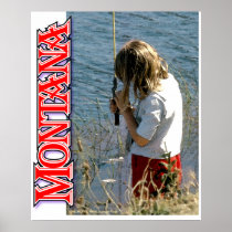 bank fishin' Montana poster