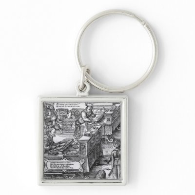 Bank Interior Keychains by bridgemanart