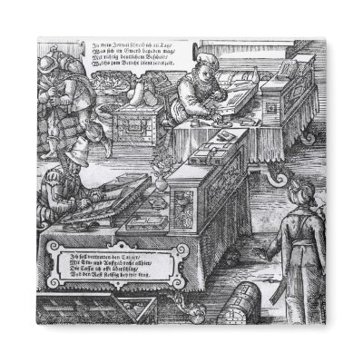 Bank Interior Fridge Magnet by bridgemanart