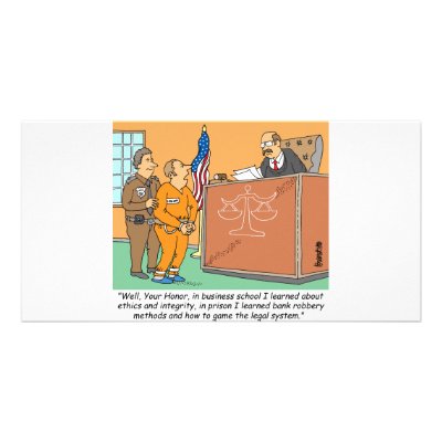 Bank Robber /Judge /Financial Customized Photo Card by banker_broker_gifts