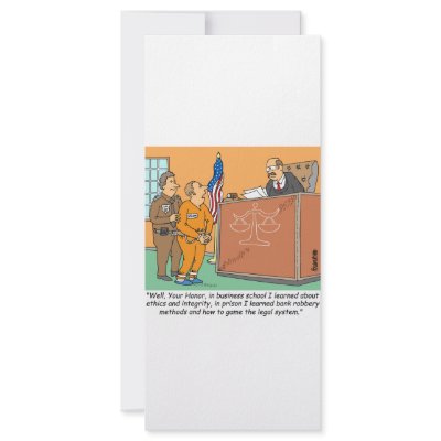 Bank Robber /Judge /Financial Rack Cards by banker_broker_gifts