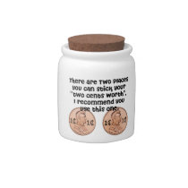 Bank - Spare Change - TWO CENTS WORTH candy jars