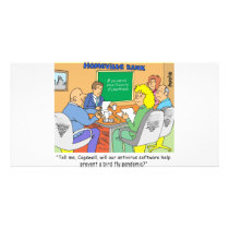 BANKING / ANTI VIRUS SOFTWARE / BIRD FLU PHOTO GREETING CARD
