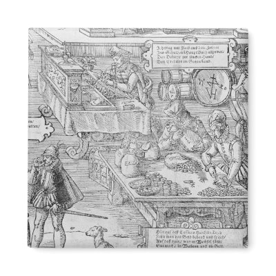 Banking Scene Refrigerator Magnet by bridgemanart