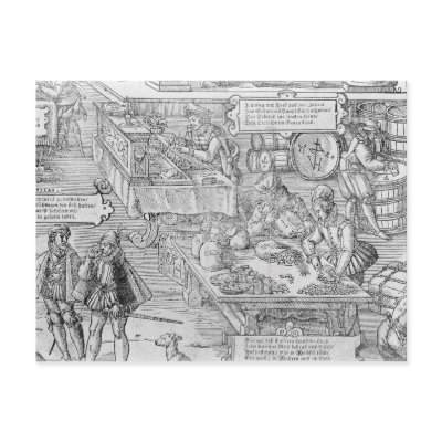 Banking Scene Post Card by bridgemanart