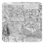 Banking Scene Square Stickers