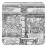 Banking Scene Square Stickers