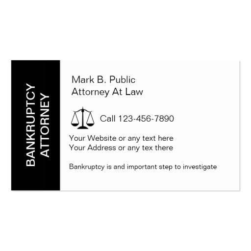 Bankruptcy Attorney Business Cards