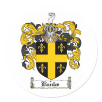 BANKS FAMILY CREST -  BANKS COAT OF ARMS stickers
