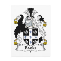 Banks Family Crest postcards by coatsofarms Banks Family Crest postcards